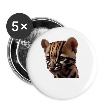 just a boy girl who loves Ocelots Ocelot ocelot ocelot - Buttons large 2.2''/56 mm (5-pack) - white - Front