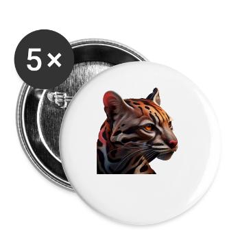 just a boy girl who loves Ocelots Ocelot ocelot ocelot - Buttons large 2.2''/56 mm (5-pack) - white - Front