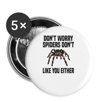 Tarantula Pet Arachnid - Buttons large 2.2''/56 mm (5-pack) - white - Front