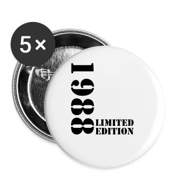 1988 Limited Edition Geburtstag Geschenk Frau Mann - Buttons groß 56 mm (5er Pack) - Weiß - Vorne