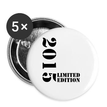 2015 Limited Edition Geburtstag Geschenk Deko - Buttons groß 56 mm (5er Pack) - Weiß - Vorne
