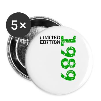 1989 Limited Edition Birthday Gift Wife Husband - Buttons large 2.2''/56 mm (5-pack) - white - Front