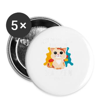 Ich Mag Halt Einfach Katzen Ok - Buttons groß 56 mm (5er Pack) - Weiß - Vorne