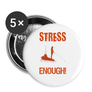 Pêche en kayak et pêche en kayak - Lot de 5 grands badges (56 mm) - blanc - Devant