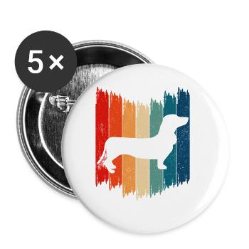 Retro Dachshund Vintage Dachshund - Buttons large 2.2''/56 mm (5-pack) - white - Front