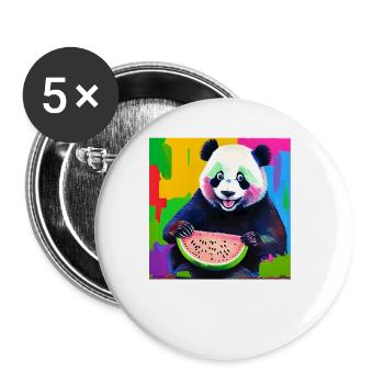 Design eines digitalen Ölgemälde-Stils mit einem - Buttons groß 56 mm (5er Pack) - Weiß - Vorne