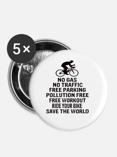 Rennrad - Buttons groß 56 mm (5er Pack) - Weiß