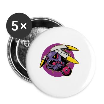 Monster Crash - Cool purple monster - Buttons large 2.2''/56 mm (5-pack) - white - Front