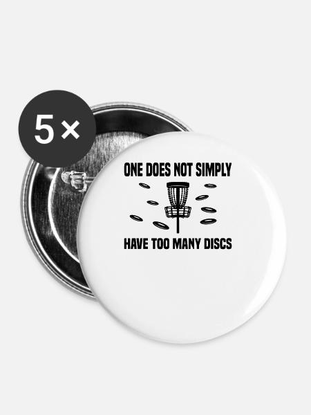 Discgolf Frisbee Golf - Buttons groß 56 mm (5er Pack) - Weiß