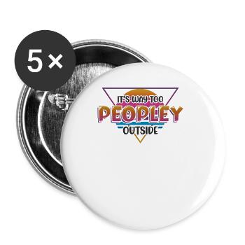 Dehors, c’est beaucoup trop folklorique - Lot de 5 grands badges (56 mm) - blanc - Devant