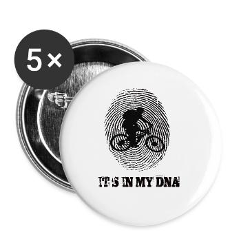 Mountainbike Its In My Dna - Buttons groß 56 mm (5er Pack) - Weiß - Vorne