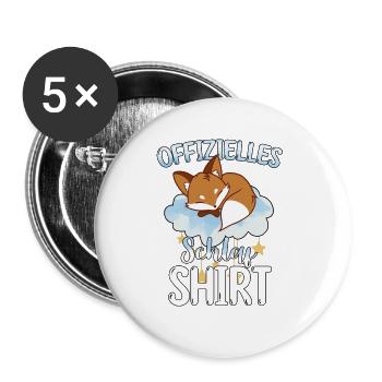 Offizielles Schlafshirt Fuchs - Buttons groß 56 mm (5er Pack) - Weiß - Vorne