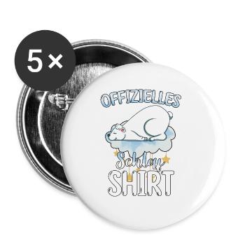 Offizielles Schlafshirt Eisbär - Buttons groß 56 mm (5er Pack) - Weiß - Vorne
