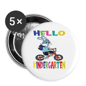 Kindergarten Child Kindergarten Gift - Buttons large 2.2''/56 mm (5-pack) - white - Front