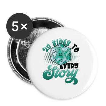 20 pages of each story, pen and paper - Buttons large 2.2''/56 mm (5-pack) - white - Front