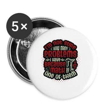 Anti-mathe-hasser, Lustige Mathematik - Buttons groß 56 mm (5er Pack) - Weiß - Vorne