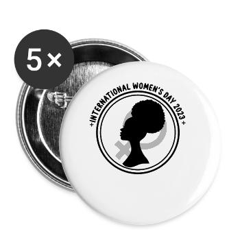 Internationaler Frauentag 2023 Feminismus Frauenta - Buttons groß 56 mm (5er Pack) - Weiß - Vorne