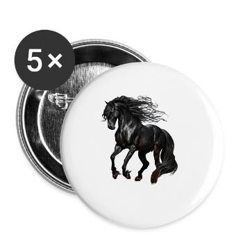 Beautiful Horse Design for Girls - Buttons large 2.2''/56 mm (5-pack) - white - Front
