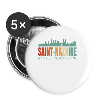Saint-Nazaire - Buttons large 2.2''/56 mm (5-pack) - white - Front