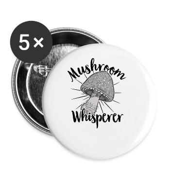 Mushroom Picker Mushroom Mushroom Hunters Mushroom Lovers Mushroom Farm - Buttons large 2.2''/56 mm (5-pack) - white - Front