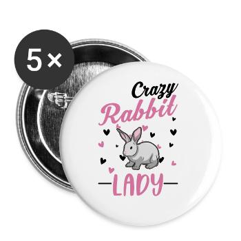 Lapins fous Lapin Frauch lapin - Lot de 5 grands badges (56 mm) - blanc - Devant