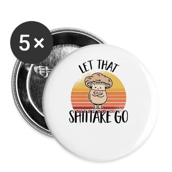 Mushroom Picker Mushroom Mushroom Hunters Mushroom Lovers Mushroom Farm - Buttons large 2.2''/56 mm (5-pack) - white - Front