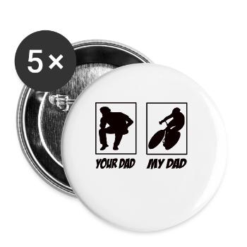 Your Dad My Dad Road Bike Dad - Buttons large 2.2''/56 mm (5-pack) - white - Front