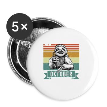 Faultier Legendär seit Oktober 1997 Geburtstag - Buttons groß 56 mm (5er Pack) - Weiß - Vorne