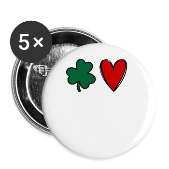 Accessoires de la Saint-Patrick Irlande Shamrock Décoration - Lot de 5 grands badges (56 mm) - blanc - Devant