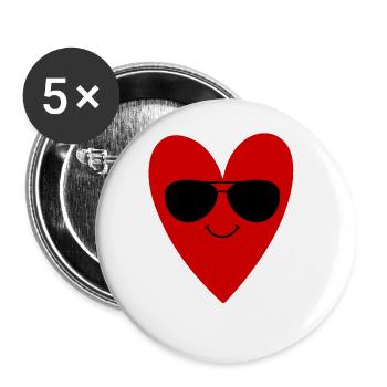 St Patrick's Day Accessories Heart Sunglasses Decoration - Buttons large 2.2''/56 mm (5-pack) - white - Front