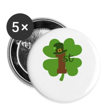 St Patricks Day Accessories Ireland Shamrock Decoration - Buttons large 2.2''/56 mm (5-pack) - white - Front