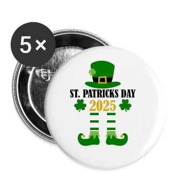St Patricks Day Accessories Ireland Shamrock Decoration - Buttons large 2.2''/56 mm (5-pack) - white - Front