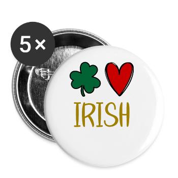 St Patricks Day Accessories Ireland Shamrock Decoration - Buttons large 2.2''/56 mm (5-pack) - white - Front
