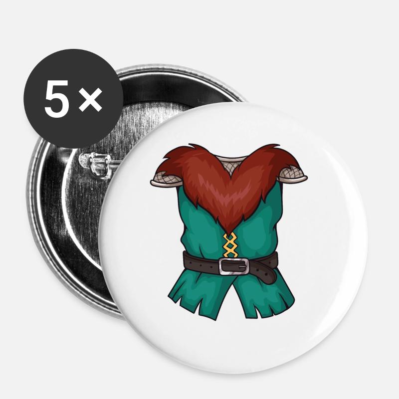 Viking costume - Buttons large 2.2''/56 mm (5-pack) - white