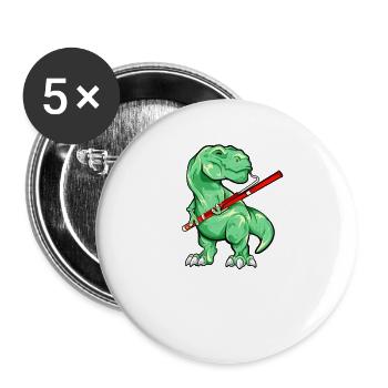 TREX joue du basson - Lot de 5 grands badges (56 mm) - blanc - Devant