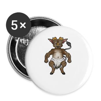 Dessin d’un Kallikantzaros - Lot de 5 grands badges (56 mm) - blanc - Devant