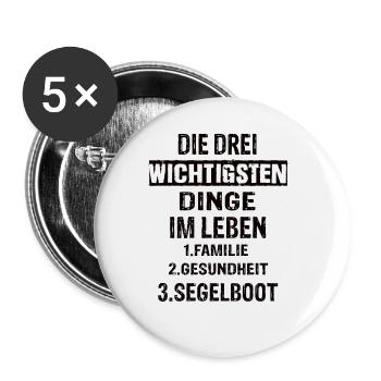 Segelboot - Buttons groß 56 mm (5er Pack) - Weiß - Vorne