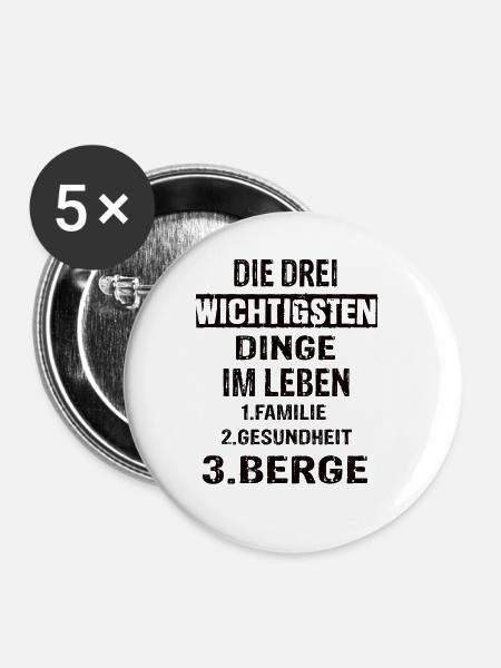 Berge - Buttons groß 56 mm (5er Pack) - Weiß