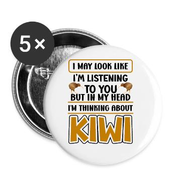 Neuseeland Kultur Kiwi Vogel Neuseeland Urlaub - Buttons groß 56 mm (5er Pack) - Weiß - Vorne