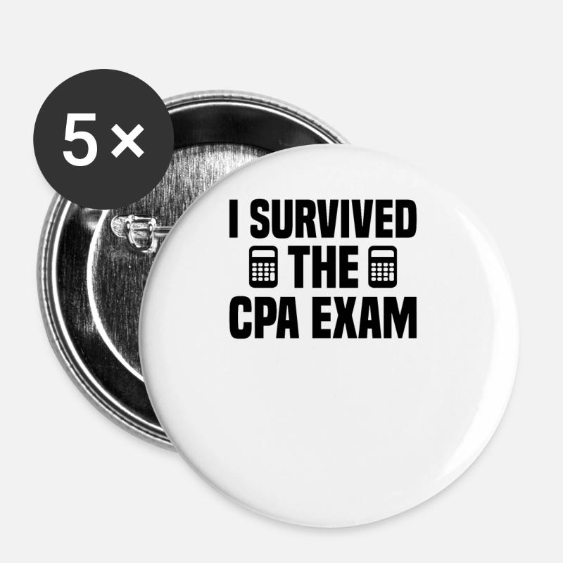 Accountant Auditor - Buttons large 2.2''/56 mm (5-pack) - white