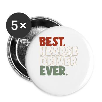 Best hearse driver ever - Buttons large 2.2''/56 mm (5-pack) - white - Front