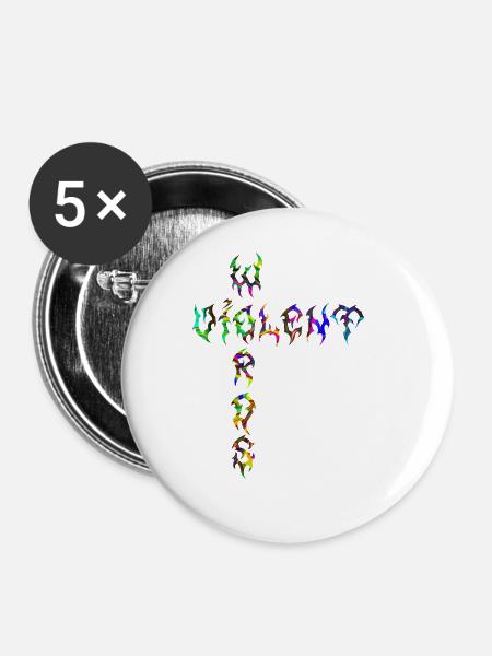 Violent Words - Buttons groß 56 mm (5er Pack) - Weiß