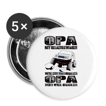 Opa Mit Geländewagen Wie Ein Normaler Opa Nur Cool - Buttons groß 56 mm (5er Pack) - Weiß - Vorne