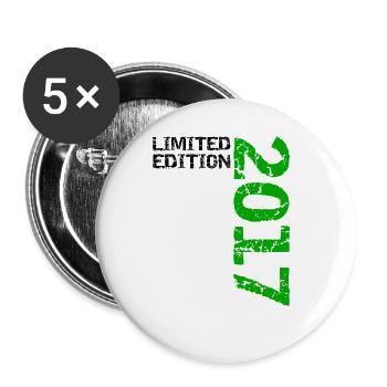 2017 Limited Edition Geburtstag Geschenk Deko - Buttons groß 56 mm (5er Pack) - Weiß - Vorne