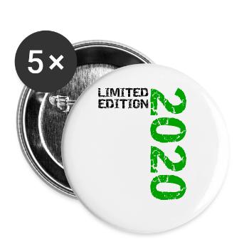 2020 Édition Limitée Anniversaire Cadeau Décoration - Lot de 5 grands badges (56 mm) - blanc - Devant