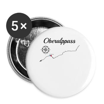 Oberalppass -Serpentiner - Buttons groß 56 mm (5er Pack) - Weiß - Vorne
