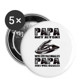 Papa Mit Jetski Wie Ein Normaler Papa Nur Cooler - Buttons groß 56 mm (5er Pack) - Weiß - Vorne