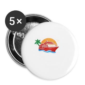 Mir Reichts Ich Geh Auf Kreuzfahrt - Buttons groß 56 mm (5er Pack) - Weiß - Vorne