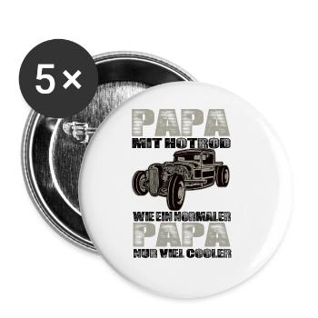 Hotrod - Buttons groß 56 mm (5er Pack) - Weiß - Vorne