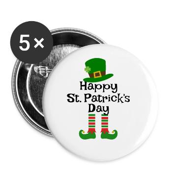 St Patricks Day Accessories Ireland Shamrock Decoration - Buttons large 2.2''/56 mm (5-pack) - white - Front